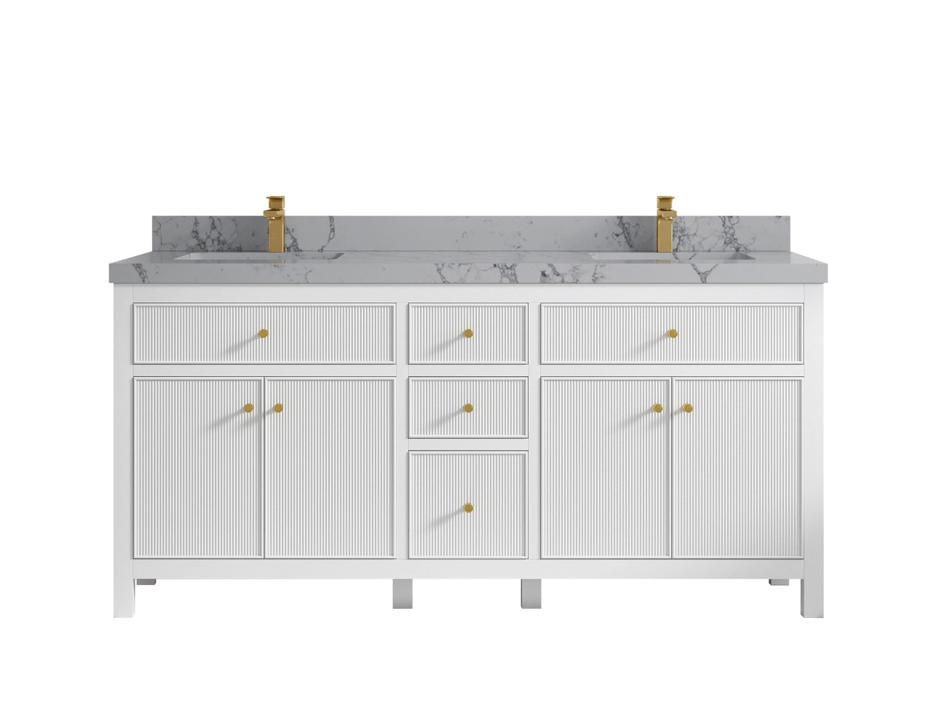 Sonoma 72 in W x 22 in D Free Standing Reeded Double Sink Bathroom Vanity