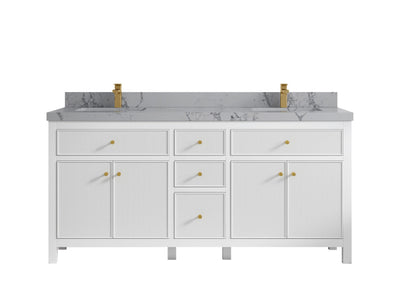 Sonoma 72 in W x 22 in D Free Standing Reeded Double Sink Bathroom Vanity