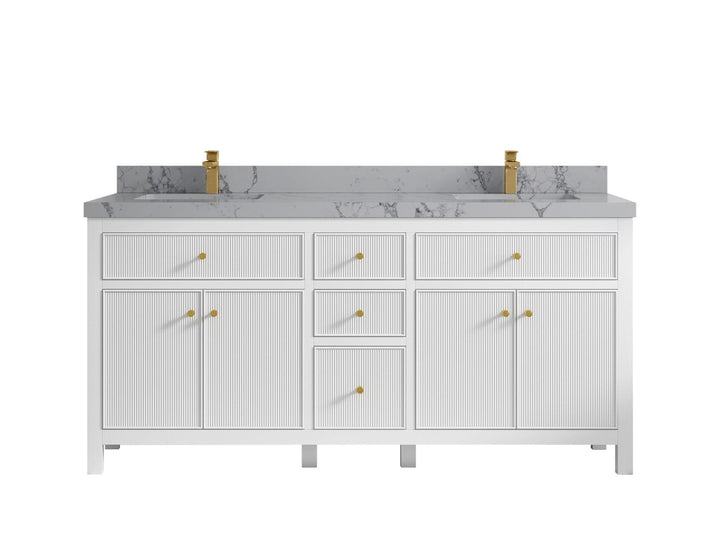 Sonoma 72 in W x 22 in D Free Standing Reeded Double Sink Bathroom Vanity - photo 24