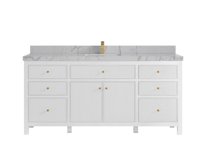 Sonoma 72 in W x 22 in D Free Standing Reeded Single Sink Bathroom Vanity - photo 39