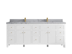 Sonoma 84 in W x 22 in D Free Standing Reeded Double Sink Bathroom Vanity - photo 23