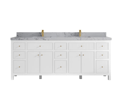Sonoma 84 in W x 22 in D Free Standing Reeded Double Sink Bathroom Vanity