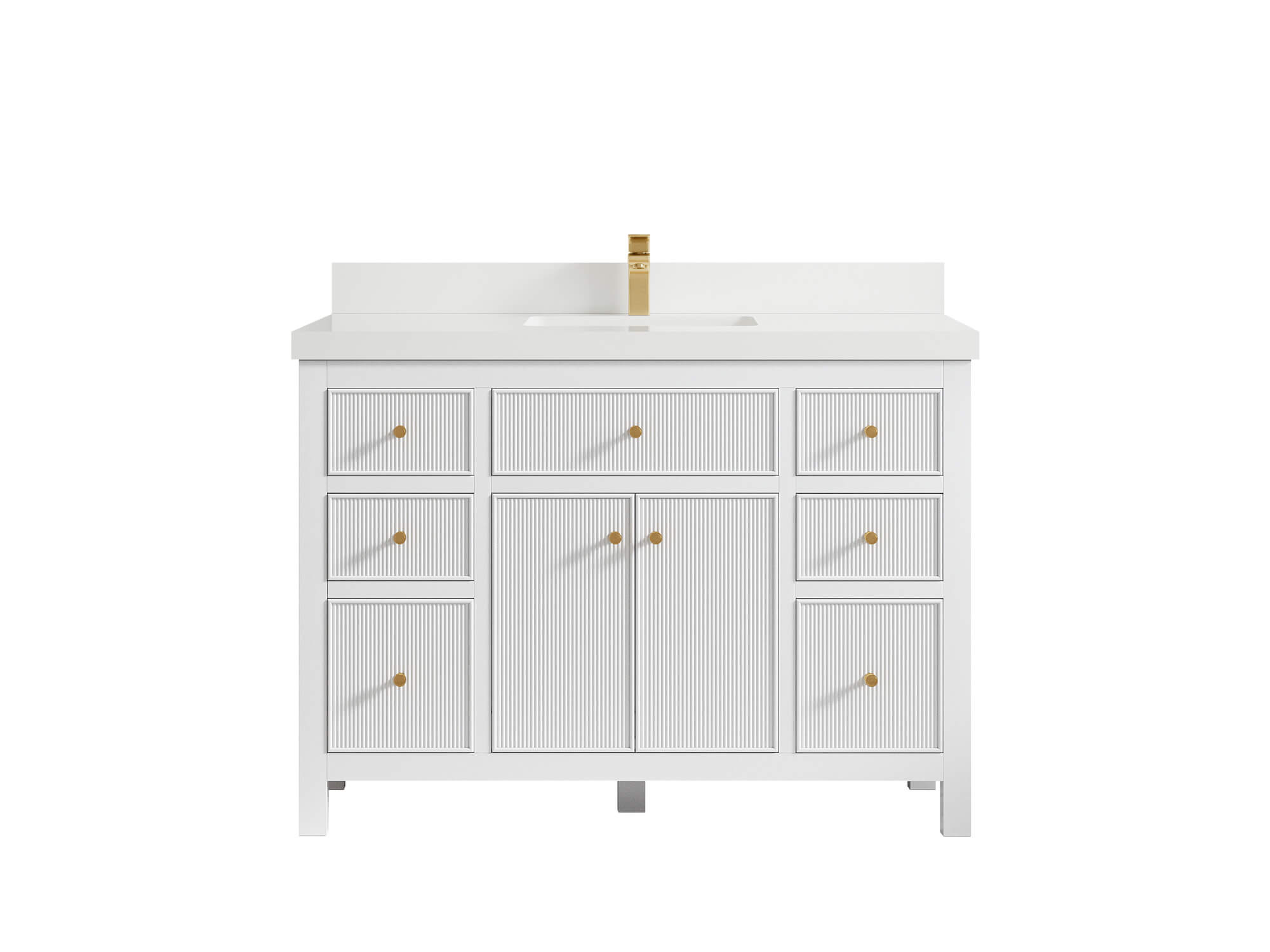 Sonoma 48 in. W x 22 in. D Single Sink Bathroom Vanity in White with 2 in. White Quartz Countertop