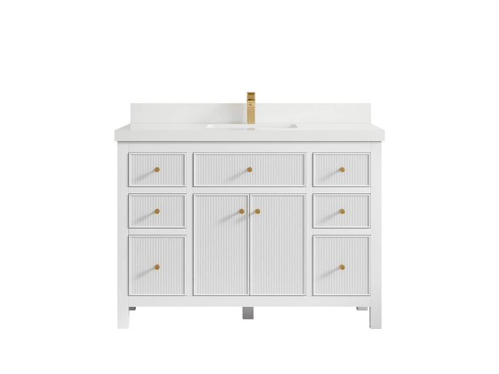 Sonoma 48 in W x 22 in D Free Standing Reeded Single Sink Bathroom Vanity - photo 25