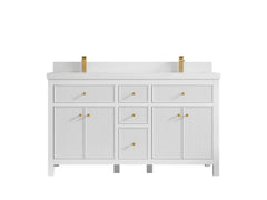 Sonoma 60 in W x 22 in D Free Standing Reeded Double Sink Bathroom Vanity - photo 25