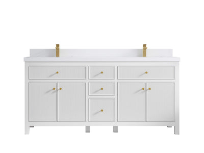 Sonoma 72 in W x 22 in D Free Standing Reeded Double Sink Bathroom Vanity