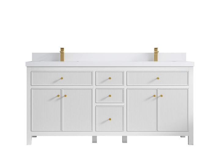 Sonoma 72 in W x 22 in D Free Standing Reeded Double Sink Bathroom Vanity - photo 25