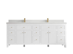 Sonoma 84 in W x 22 in D Free Standing Reeded Double Sink Bathroom Vanity - photo 24