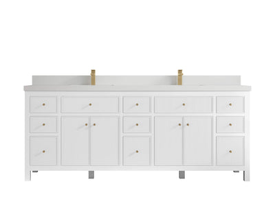 Sonoma 84 in W x 22 in D Free Standing Reeded Double Sink Bathroom Vanity