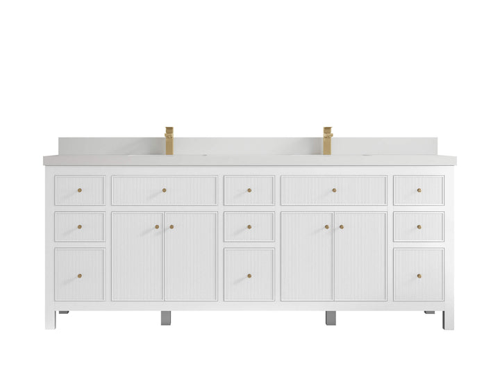 Sonoma 84 in W x 22 in D Free Standing Reeded Double Sink Bathroom Vanity - photo 24