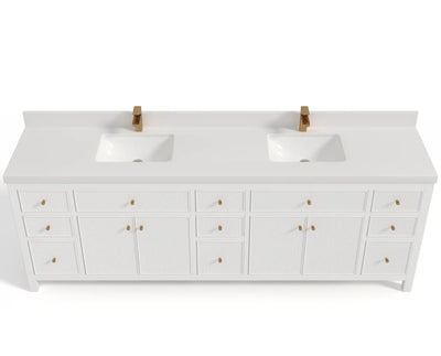 Sonoma 96 in W x 22 in D Free Standing Reeded Double Sink Bathroom Vanity