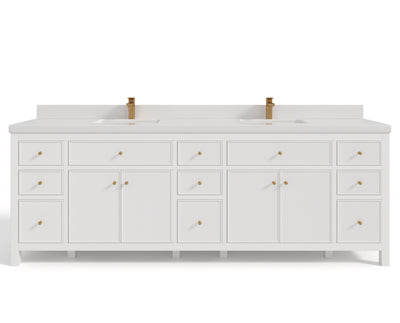 Sonoma 96 in W x 22 in D Free Standing Reeded Double Sink Bathroom Vanity