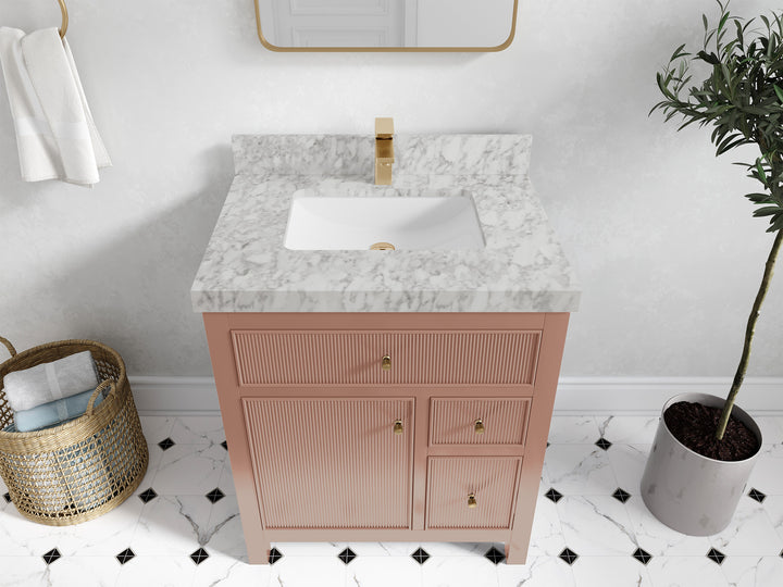 Sonoma 30 in W x 22 in D Free Standing Reeded Single Sink Bathroom Vanity - photo 17
