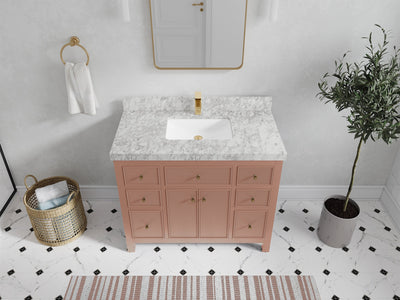Sonoma 42 in. W x 22 in. D Single Sink Bathroom Vanity in Warm Terracotta with 2 in. Carrara Marble Countertop - Top View