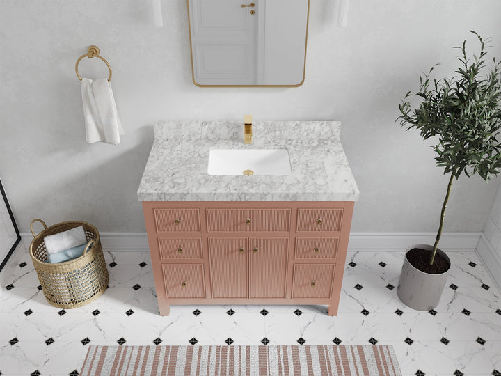 Sonoma 42 in W x 22 in D Free Standing Reeded Single Sink Bathroom Vanity - photo 18