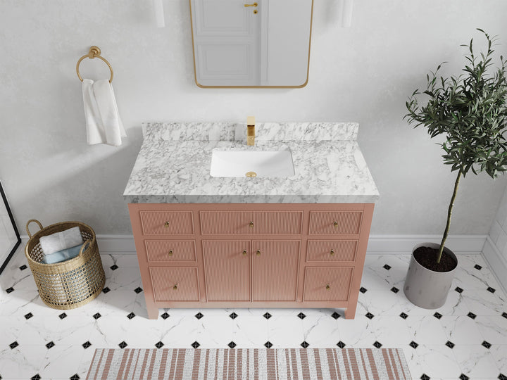 Sonoma 48 in W x 22 in D Free Standing Reeded Single Sink Bathroom Vanity - photo 18