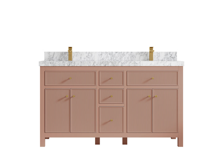 Sonoma 60 in W x 22 in D Free Standing Reeded Double Sink Bathroom Vanity - photo 19