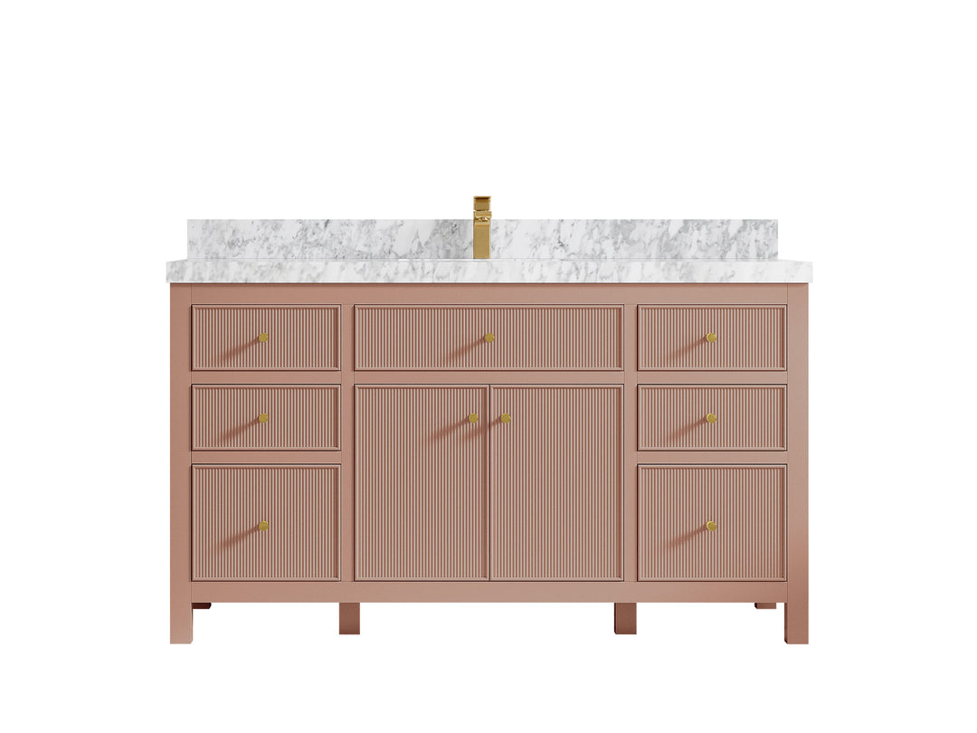 Sonoma 60 in W x 22 in D Free Standing Reeded Single Sink Bathroom Vanity