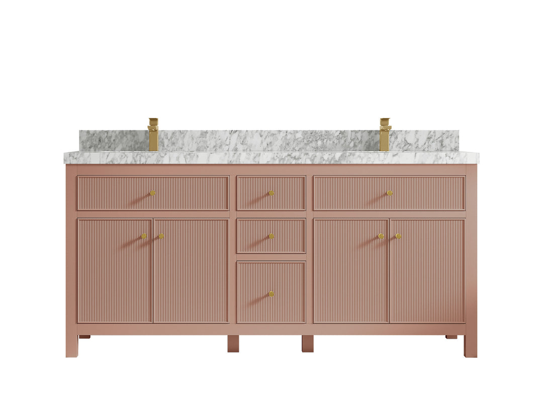 Sonoma 72 in W x 22 in D Free Standing Reeded Double Sink Bathroom Vanity