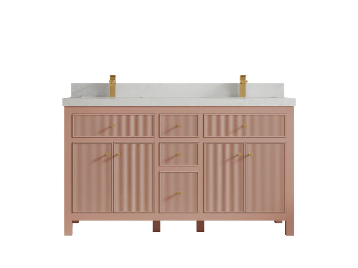 Sonoma 60 in W x 22 in D Free Standing Reeded Double Sink Bathroom Vanity - photo 21