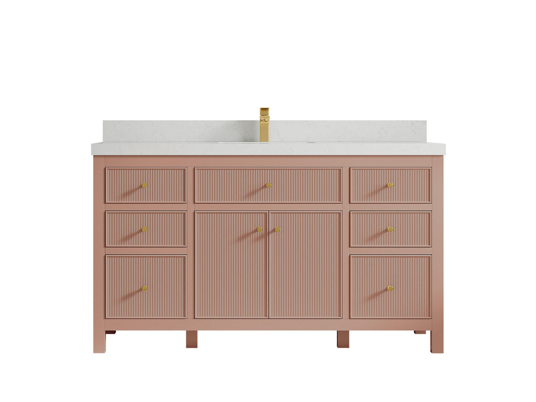 Sonoma 60 in W x 22 in D Free Standing Reeded Single Sink Bathroom Vanity