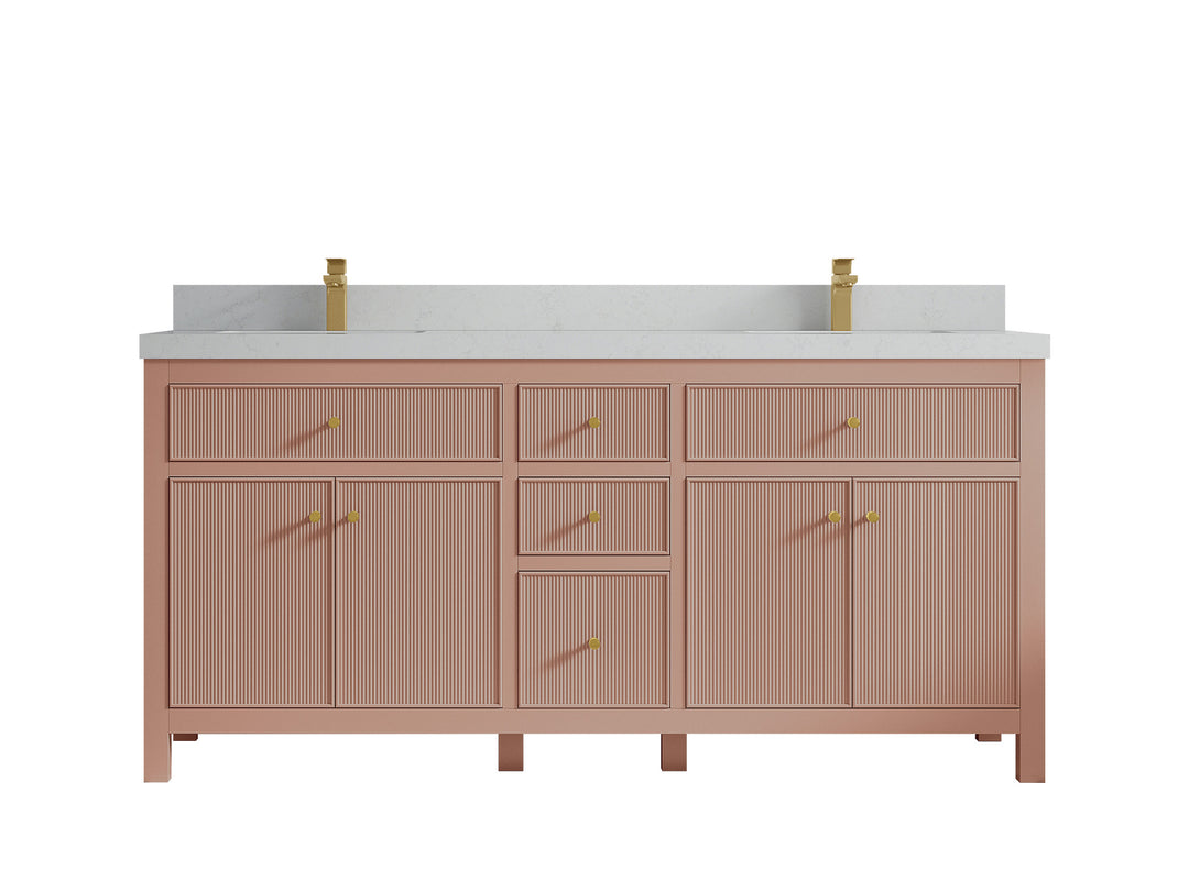 Sonoma 72 in W x 22 in D Free Standing Reeded Double Sink Bathroom Vanity