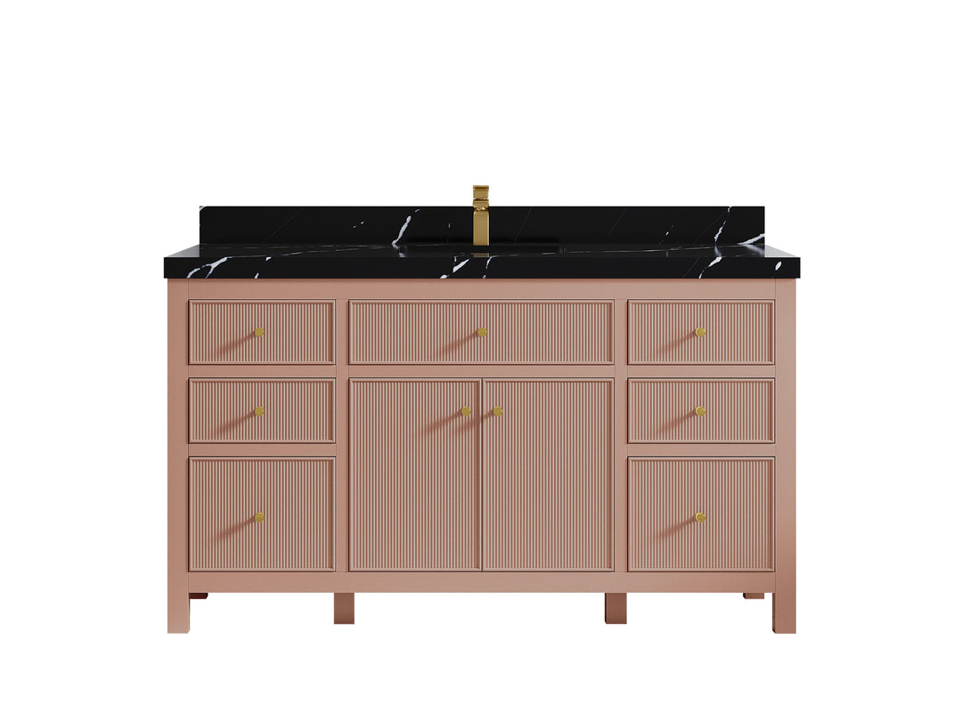 Sonoma 60 in W x 22 in D Free Standing Reeded Single Sink Bathroom Vanity