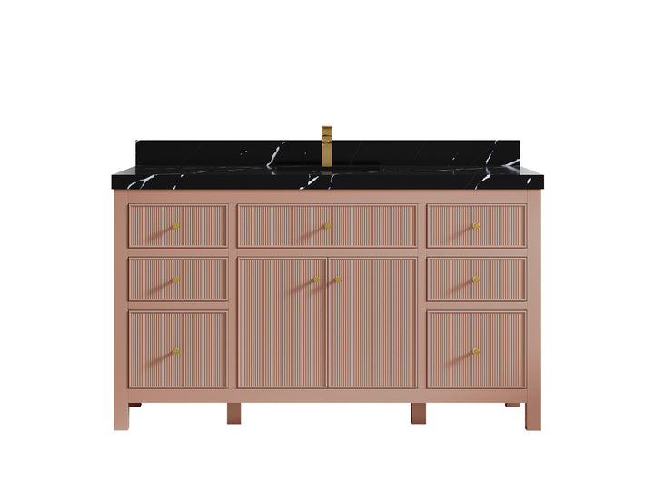 Sonoma 60 in W x 22 in D Free Standing Reeded Single Sink Bathroom Vanity - photo 9