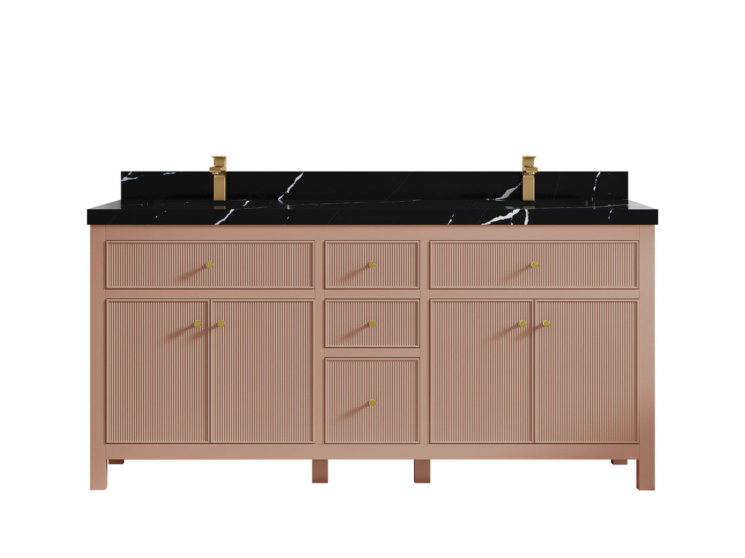 Sonoma 72 in W x 22 in D Free Standing Reeded Double Sink Bathroom Vanity