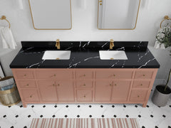 Sonoma 84 in W x 22 in D Free Standing Reeded Double Sink Bathroom Vanity - photo 8