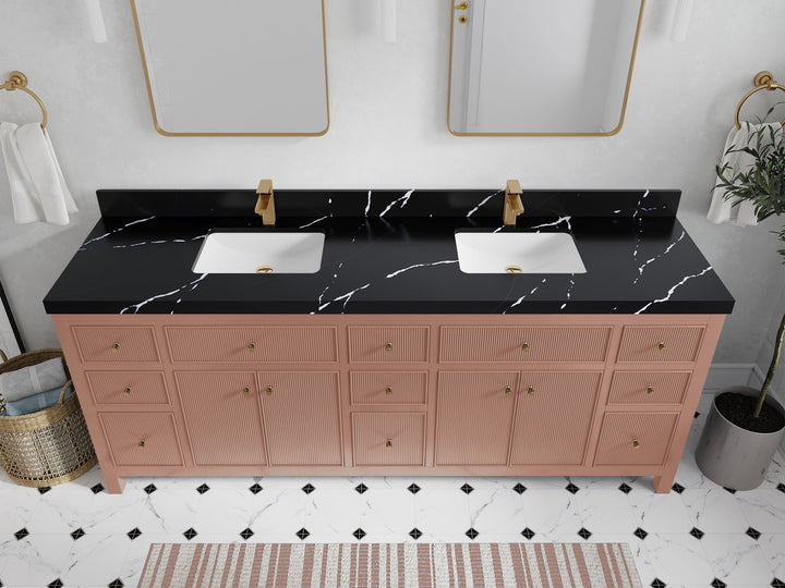 Sonoma 84 in W x 22 in D Free Standing Reeded Double Sink Bathroom Vanity - photo 8