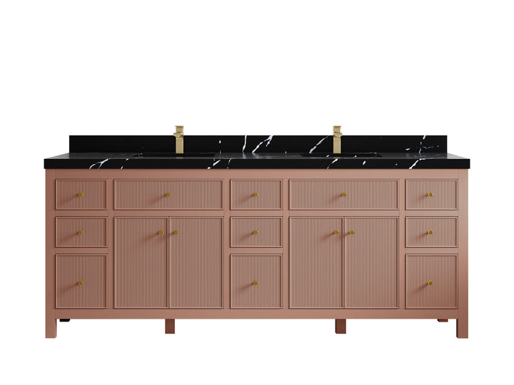 Sonoma 84 in W x 22 in D Free Standing Reeded Double Sink Bathroom Vanity - photo 9
