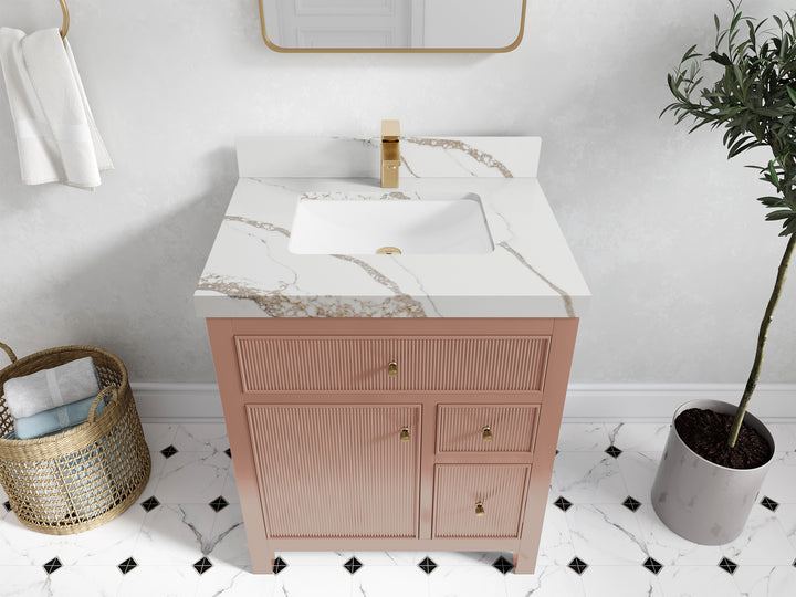 Sonoma 30 in W x 22 in D Free Standing Reeded Single Sink Bathroom Vanity - photo 9
