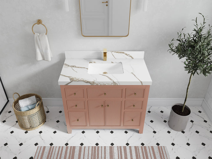 Sonoma 42 in W x 22 in D Free Standing Reeded Single Sink Bathroom Vanity - photo 10