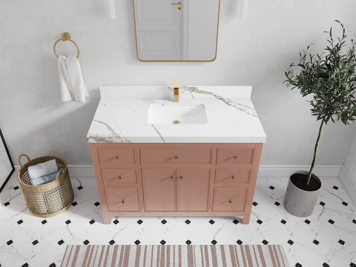 Sonoma 48 in W x 22 in D Free Standing Reeded Single Sink Bathroom Vanity - photo 10
