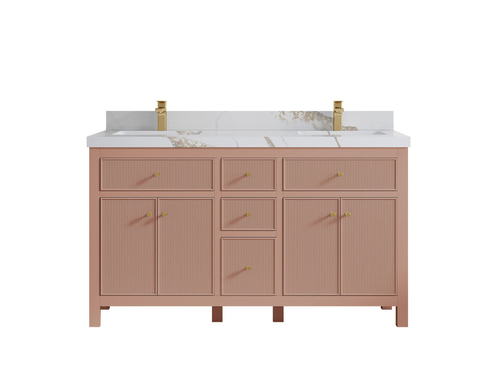 Sonoma 60 in W x 22 in D Free Standing Reeded Double Sink Bathroom Vanity - photo 11