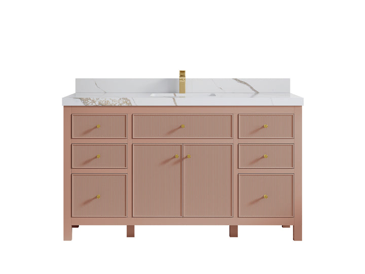 Sonoma 60 in W x 22 in D Free Standing Reeded Single Sink Bathroom Vanity - photo 12