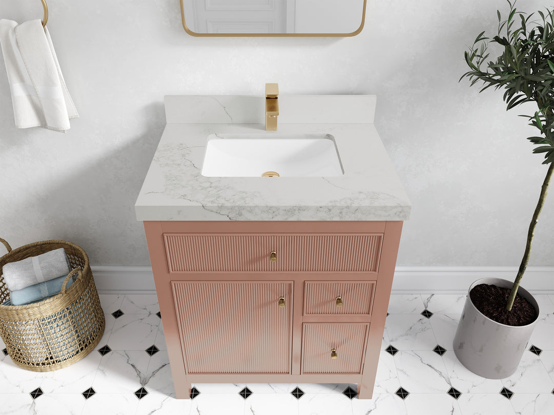 Sonoma 30 in W x 22 in D Free Standing Reeded Single Sink Bathroom Vanity