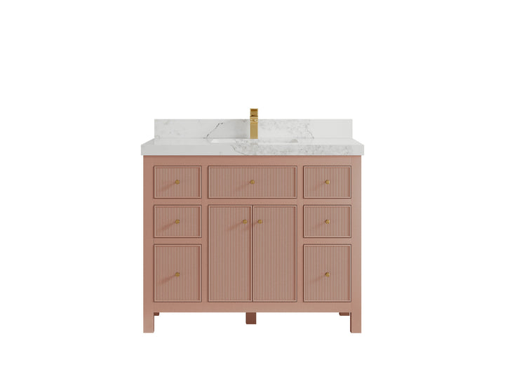 Sonoma 42 in W x 22 in D Free Standing Reeded Single Sink Bathroom Vanity - photo 15