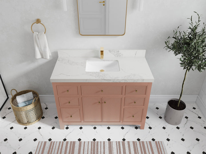 Sonoma 48 in W x 22 in D Free Standing Reeded Single Sink Bathroom Vanity - photo 14