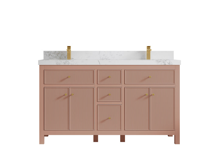 Sonoma 60 in W x 22 in D Free Standing Reeded Double Sink Bathroom Vanity - photo 15