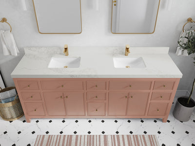 Sonoma 84 in W x 22 in D Free Standing Reeded Double Sink Bathroom Vanity