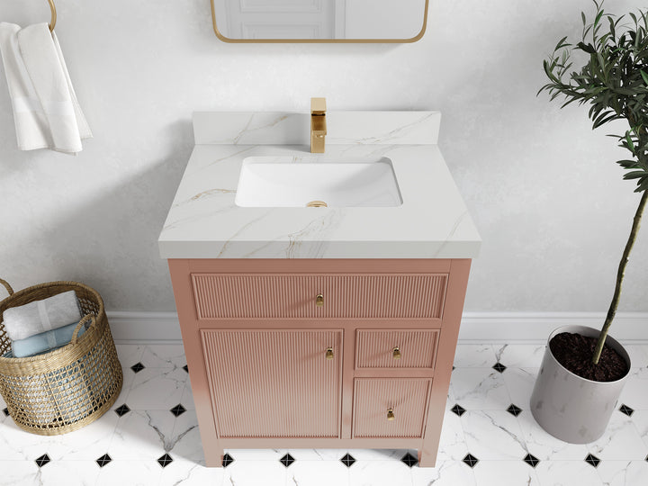 Sonoma 30 in W x 22 in D Free Standing Reeded Single Sink Bathroom Vanity - photo 15
