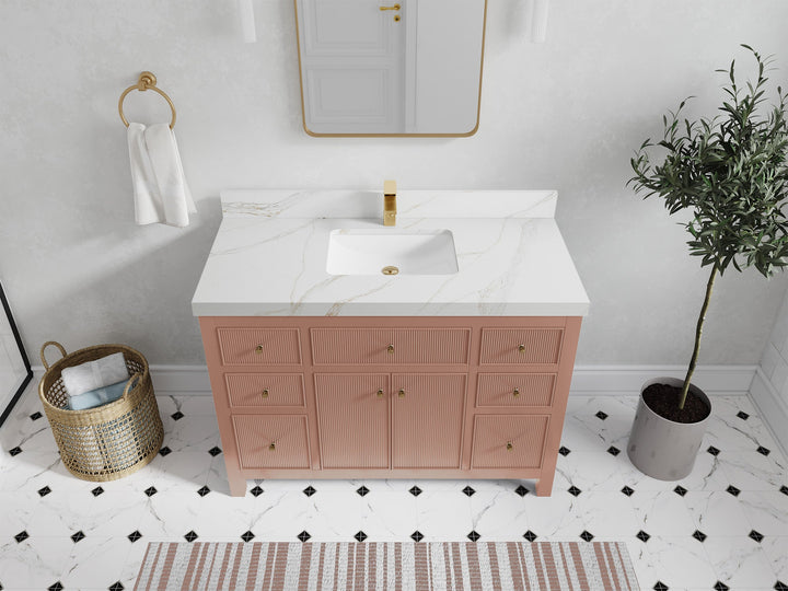 Sonoma 48 in W x 22 in D Free Standing Reeded Single Sink Bathroom Vanity - photo 16