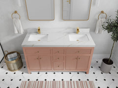 Sonoma 60 in W x 22 in D Free Standing Reeded Double Sink Bathroom Vanity - photo 16