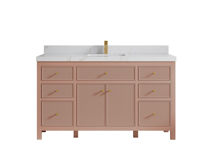 Sonoma 60 in W x 22 in D Free Standing Reeded Single Sink Bathroom Vanity - photo 21