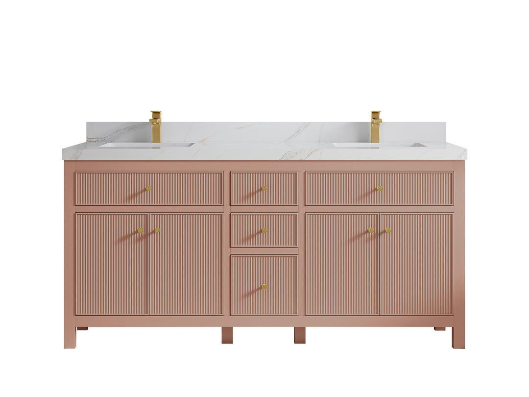 Sonoma 72 in W x 22 in D Free Standing Reeded Double Sink Bathroom Vanity
