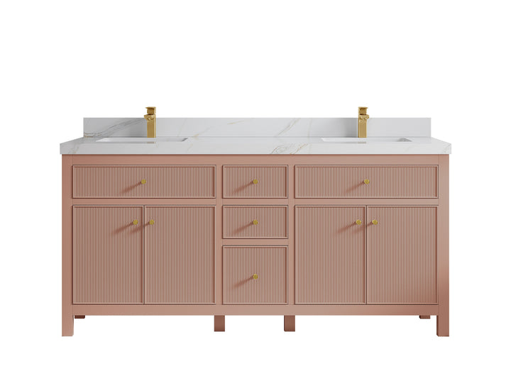 Sonoma 72 in W x 22 in D Free Standing Reeded Double Sink Bathroom Vanity - photo 17
