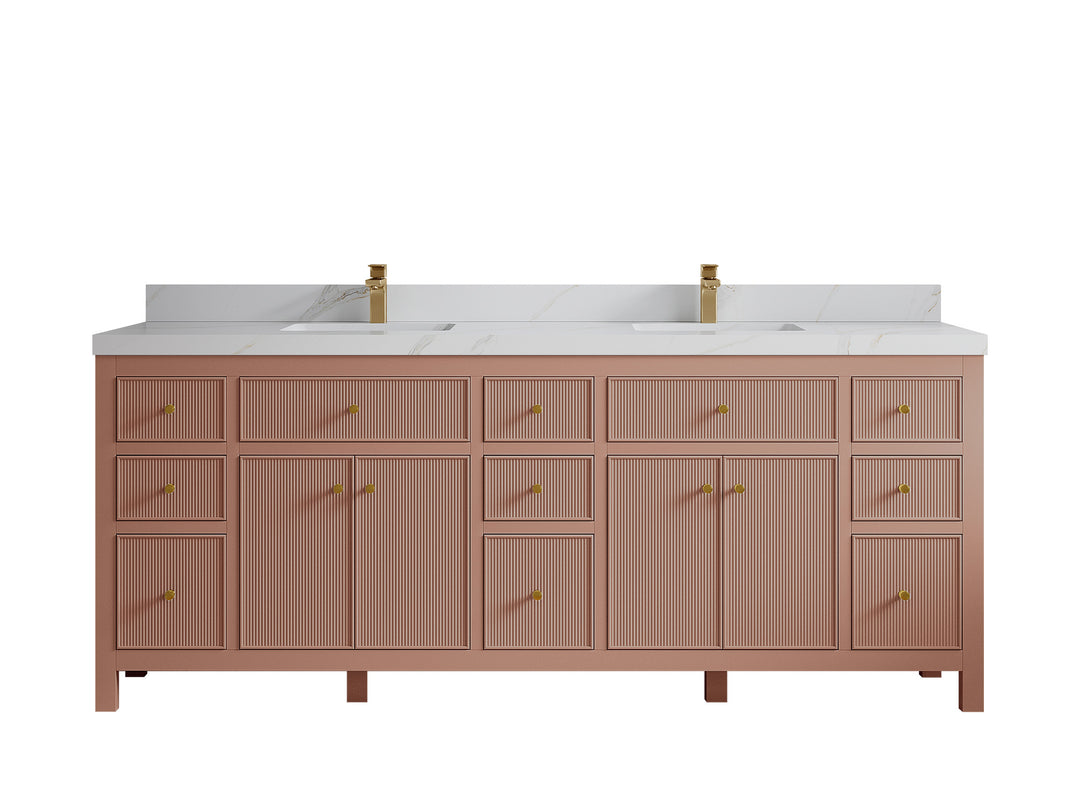 Sonoma 84 in W x 22 in D Free Standing Reeded Double Sink Bathroom Vanity