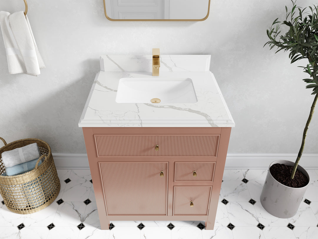 Sonoma 30 in W x 22 in D Free Standing Reeded Single Sink Bathroom Vanity